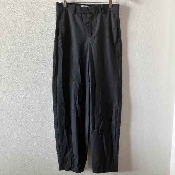 Zara Black Office Career Minimalist Flowy Balloon Barrel Leg Trouser Pants XS - Picture 1 of 5